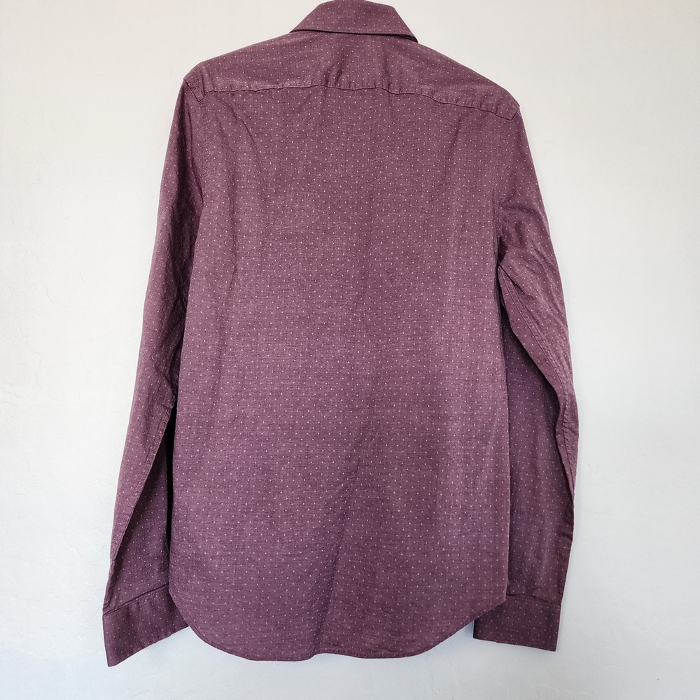 Michael Kors Slim Fit Dress Shirt Men's 15 34/35 Burgundy Dot Button Up NWT - Picture 4 of 8
